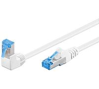Goobay Cable de red 51565 CAT 6A, alta velocidad, 90 grados, Ethernet, Playstation, Xbox, DSL, PimF, RJ45, color blanco, 2 metros