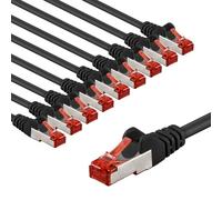Goobay Cable de red/Cat. 6, 10 unidades, apantallado, S/FTP/CU, cable de Ethernet, PiMF, LSZH/Cat 6, 10 Gbit/s, 10 x 2m, 65979, 2 metro, negro