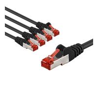 Goobay Cable de red/Cat. 6, 5 unidades, apantallado, S/FTP/CU, cable de Ethernet, PiMF, LSZH/Cat 6, 10 Gbit/s, 5 x 2m, 65975, 2 metro, negro