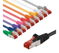 goobay Cable de redCat. 6, 10 unidades, apantallado, SFTPCU, cable de Ethernet, PiMF, LSZHCat 6, 10 Gbits, 10 x 2m, 69801, 2 metro, Juego de 10 colores