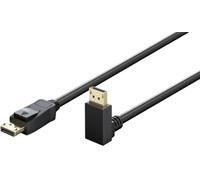 goobay Cable DisplayPort 2.0/2.1, 2 Metros con conector en ángulo de 90° - 8K a 144 Hz, 4K a 240 Hz, 54 Gbit/s, HDR, UHBR13.5, G-Sync/FreeSync, Daisy-Chaining, Audio HD -Negro, 77057