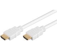 Goobay Cable HDMI 2.0 de 1 m con Ethernet, blanco [4K (2160p), hasta 18 Gbit/s, contactos chapados en oro, ARC]