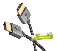 goobay Cable HDMI delgado alta velocidad con Ethernet, 2m / 4K (3840 x 2160) UHD @ 60hz con hasta 18 Gbit/s, transmisión audio y vídeo para, por ejemplo, PlayStation 5, Xbox ONE o Fire TV, 75753