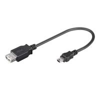 Goobay Cable Mini USB a USB 2.0 Macho/Hembra 15cm Negro