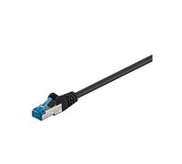 Goobay - Cable Patch Cat 6A S/FTP PiMF, Cable de Red 500 MHz, Cable LAN, Cable de Internet de Cobre Libre de halógenos, Conector RJ 45, Negro, 1m, 93685