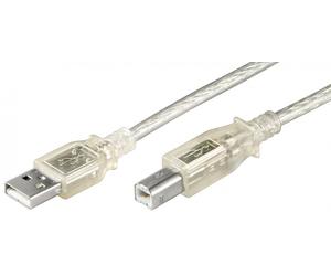 Goobay Cable USB 2.0 Hi-Speed 1,8 m, transparente Conector USB 2.0 (tipo A) > Conector USB 2.0 (tipo B)