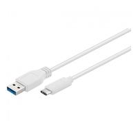 Goobay 67188 - Cable USB (1 m, USB C, USB A, 3.0 (3.1 Gen 1), Macho/Macho, Blanco)