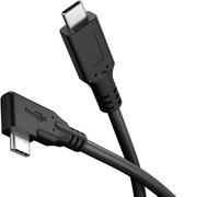 goobay Cable USB-C 3.2/90° - 1 m negro, 60 W, 5 Gbit/s, Power Delivery, USB-C a USB-C, transferencia de datos rápida, ideal para smartphone, ordenador portátil, disco duro, compatible con Thunderbolt