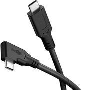 goobay Cable USB-C 4.0/90° - 2 m negro-100 W, 40 Gbit/s, Power Delivery, USB-C a USB-C, transferencia de datos rápida, ideal para smartphone, ordenador portátil, disco duro, compatible con Thunderbolt