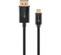 goobay Cable USB C a DisplayPort - Conector chapado en oro, resoluciones Ultra HD de hasta 4 K a 60 Hz Tipo C Thunderbolt 3/4 a DP Cable compatible con Mac Book, iPhone, Surface / 1 m / 75704