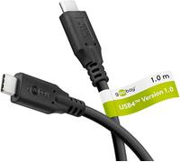 goobay Cable USB-C Gen 4 de 240 W, transferencia de datos ultrarápida de 20 Gbits (PD) / cable de carga tipo C Thunderbolt 3 y 4 cables de datos/MacBook, iPad, HP, Dell/ 1m / 74187