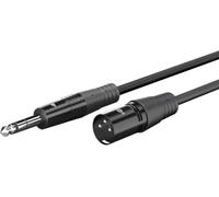 goobay Cable XLR a Jack 6,35 mm 10 m, cable de audio balanceado mono 3 pines, XLR macho a conector jack 6,35 mm, cable para micrófono, mezclador, altavoz activo y estudio - 80054