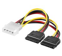 Goobay cak sata 4p/2xs-ata power adaptor 4-pin 5.25 2x 15-pin s-ata ad