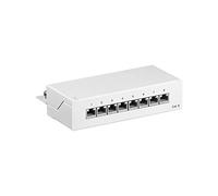 Goobay Cat 6 Mini/Desktop Patch Panel, 8 puertos, color blanco - STP, color blanco