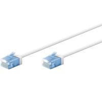 goobay CAT 6A patch cable slim/Ultraflexible RJ45 CAT 6A cable de red U/UTP CU/cable Ethernet delgado con conectores cortos / 10 Gbit/s LSZH, protección contra dobladuras/ 74287, 2m, blanco
