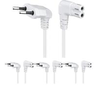 Goobay CEE 7/16 - IEC-60320-C7 - Cable (0,75 m, Macho/Macho, CEE7/16, C7 acoplador, Blanco) (Paquete de 4)