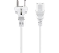 Goobay CEE 7/7 - C 13 - Cable (1,5 m, Macho/Hembra, CEE7/7, C13 acoplador, Blanco)
