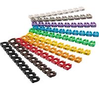 Goobay, Clips para marcar cables, Numerados del 0 al 9. Colores variado, 6mm, Paquete de 100