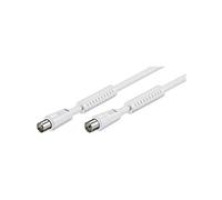 Goobay coaxial, 1.5 m - Cable coaxial (1.5 m, coax, Coaxial, 1,5 m, Macho/Hembra, Blanco, 75 Ω)