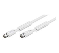Goobay coaxial, 1.5 m - Cable coaxial (1.5 m, coax, Coaxial, 1,5 m, Macho/Hembra, Blanco, 75 Ω)