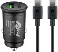 goobay - Compacto 27W Encendedor USB C Distribuidor / 12v / Cargador de Coche Compacto/Cargador de Coche USB C Power Delivery/Carga rápida Incluye Cable USB C, 72165