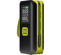 goobay Compresor de aire portátil con batería de 2Ah, 5V, recargable, 10 bar / 150 psi, pantalla LED, 5 modos automáticos, luz LED integrada y conexión USB-C, ideal para coche, moto, bici o balón