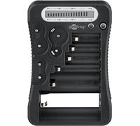 Goobay - comprobador de pilas con pantalla lcd, baterías recargables