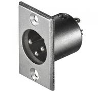 Goobay Conector Chasis Micrófono XLR 3pin Macho Gris