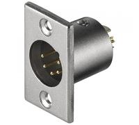 Goobay Conector Chasis Micrófono XLR 5pin Macho Gris
