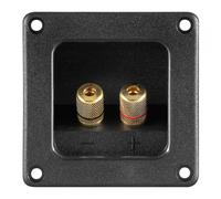 Goobay Conjunto de 2 Bornes Dorados para Altavoz Cuadrado Negro