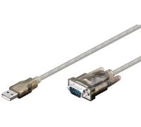 Goobay convertidor USB serie RS232, transparente 1,5m, Conector USB 2.0 (tipo A) > conector D-SUB/RS-232 (9 patillas)
