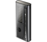 goobay Destornillador eléctrico con batería de precisión con 20 piezas, funda de aluminio magnética, 4 luces LED de trabajo, carga USB-C, ideal para electrónica, mecánica de precisión y bricolaje