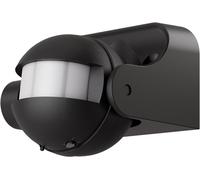 goobay Detector de Movimiento infrarrojo para Exterior e Interior IP44, Sensor de Movimiento PIR reclinable 180°, Alcance de 12 m, Montaje en Pared, Negro - 79590