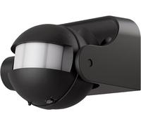 goobay Detector de Movimiento infrarrojo para Exterior e Interior IP44, Sensor de Movimiento PIR reclinable 180°, Alcance de 12 m, Montaje en Pared, Negro - 79590