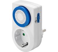 goobay 59038 Temporizador analógico para Interiores - Temporizador para Tomas de Corriente - Ciclo de 30 Minutos Ajustable - Funcionamiento Continuo Posible - silencioso