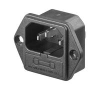 goobay - Enchufe empotrable AC con Soporte de Seguridad (Enchufe de CA con Soporte de Seguridad, conexión de Soldadura con VDE)