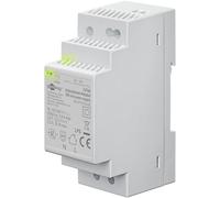 goobay Fuente de alimentación DIN 12V DC 2,5A, transformador de 230V a 12V con voltaje ajustable, protección múltiple, indicador LED, montaje en carril DIN, 74764