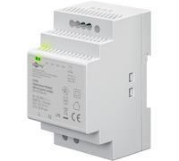 goobay Fuente de alimentación DIN 12V DC 4,5A, transformador de 230V a 12V con voltaje ajustable, protección múltiple, indicador LED, montaje en carril DIN, 74766