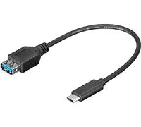 Goobay GBB56731 - Cable USB (0,2 m, USB A, USB C, 3.0 (3.1 Gen 1), 5000 Mbit/s, Negro)