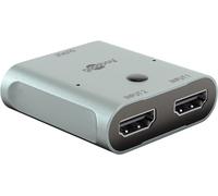 Goobay hdmi conmutador 2 en 1 color plata, 8k a 60 hz, switch hdmi bid