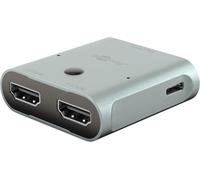 goobay HDMI conmutador 2 en 1 Color Plata, 8K a 60 Hz, Switch HDMI bidireccional con 2 entradas y 1 Salida, Compatible con PS5, Xbox, PC, TV, proyector y Monitor, 77791