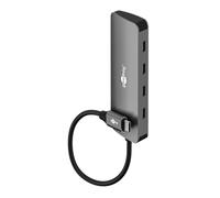 goobay Hub USB-C 4 Puertos Slim - 4X C (USB 3.2), SuperSpeed 10Gbit/s, Carcasa de Aluminio, Compatible con MacBook, iPhone, Android, SSD, Windows/macOS/Linux, 76565