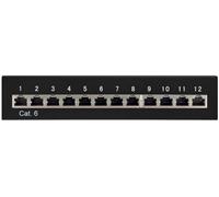 Goobay i-pp 12-e-c6b - Patch Panel de 12 puertos Cat. 6 STP negro