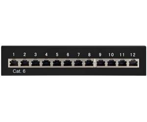 Goobay i-pp 12-e-c6b - Patch Panel de 12 puertos Cat. 6 STP negro