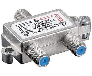 GOOBAY - Juego de 2 acopladores SAT-TV Combiner DC-pass