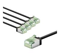 goobay Juego de 5 cables de red CAT 8.1/cable blindado, superflexible, cable Ethernet U/FTP/CU, PiMF, LSZH/Cable CAT 8.1 con 10Gbits / negro / 10x2m, 79467