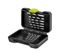 goobay Juego de brocas para madera 15 piezas con punta centradora, Ø 3-10 mm, vástago redondo compatible con taladros eléctricos, caja resistente con marcaje por medida, 77847