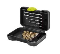 goobay Juego de brocas para metal y piedra 17 piezas con punta centradora, brocas HSS titanio y carburo, Ø 1,5-10 mm, en caja resistente con marcaje por tamaño, 77848