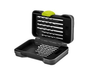 goobay Juego de brocas para piedra 15 piezas con punta centradora, Ø 3-10 mm, vástago redondo para taladros eléctricos, en caja resistente con marcaje por tamaño, 77849