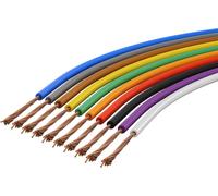 Goobay Juego de hilos de cobre, 10 colores, 18 x 0,1 mm, 0,14 mm², 10 m de longitud, cable de cobre de un solo núcleo, 77685